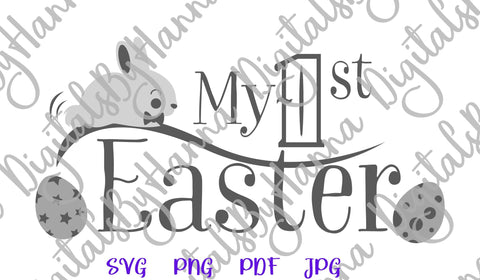 My First 1st Easter Baby Boy Print & Cut SVG Digitals by Hanna 