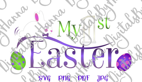 My First 1st Easter Baby Boy Print & Cut SVG Digitals by Hanna 