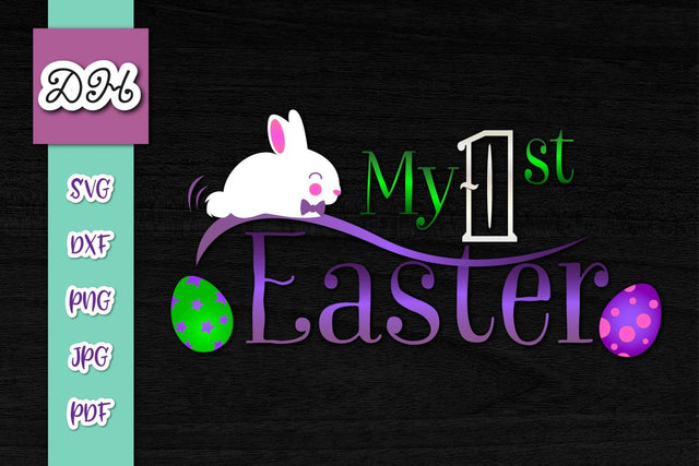My First 1st Easter Baby Boy Print & Cut SVG Digitals by Hanna 