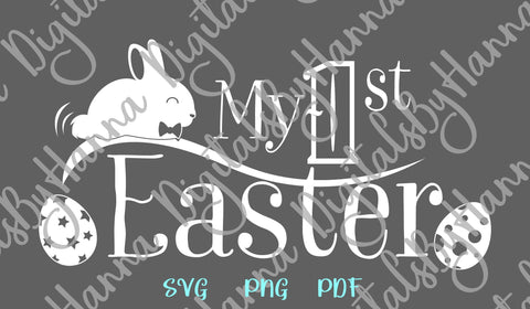 My First 1st Easter Baby Boy Print & Cut SVG Digitals by Hanna 
