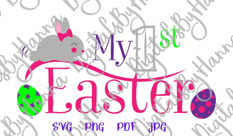 My First 1st Easter Baby Girl Print & Cut SVG Digitals by Hanna 