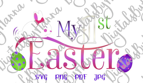 My First 1st Easter Baby Girl Print & Cut SVG Digitals by Hanna 
