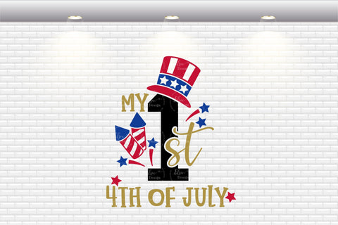 My First 4th Of July - Hat / 1st 4th Of July SVG Elsie Loves Design 