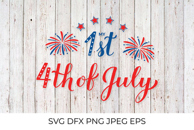 My First 4th of July lettering. Funny Independence Day quote. SVG LaBelezoka 
