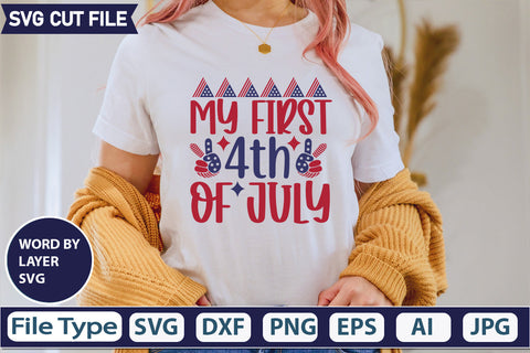My First 4th Of July Svg Cut File, SVG Patriotic Fighter Pilot Aviator Sunglasses Stars Stripes Clipart Clip Art Sublimation or Vinyl Shirt Design SVG DesignPlante 503 