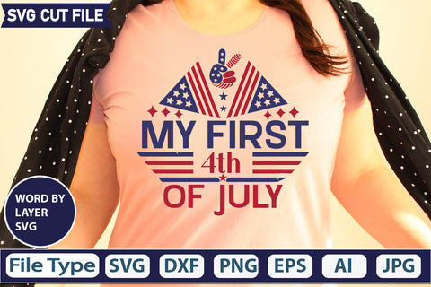 My First 4th Of July Svg Cut File, SVG Patriotic Fighter Pilot Aviator Sunglasses Stars Stripes Clipart Clip Art Sublimation or Vinyl Shirt Design SVG DesignPlante 503 