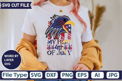 My First 4th Of July SVG Cut File SVGs quotes-and-sayings food-drink mini-bundles print-cut on-sale Clipart Clip Art Sublimation or Vinyl Shirt Design SVG DesignPlante 503 