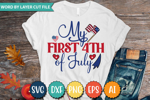 My First 4th of July SVG Cut File,SVGs,quotes-and-sayings,food-drink,mini-bundles,print-cut,on-sale,Clipart Clip Art Sublimation or Vinyl Shirt Design SVG DesignPlante 503 