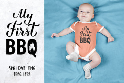My First BBQ SVG. Baby 1st barbeque. Grill quote design SVG LaBelezoka 