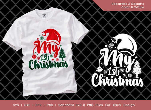 My First Christmas SVG Cut File | Christmas Svg | Christmas Cap Svg | Christmas Tree Svg | Newborn Christmas Svg | T-shirt Design SVG ETC Craft 