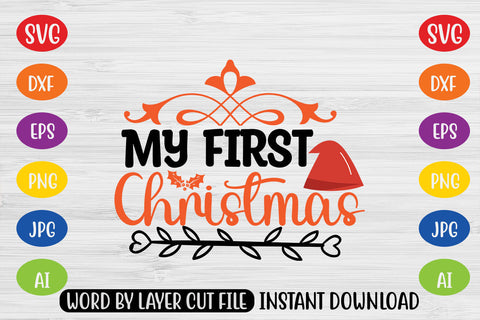 My First Christmas SVG CUT FILE SVG MStudio 