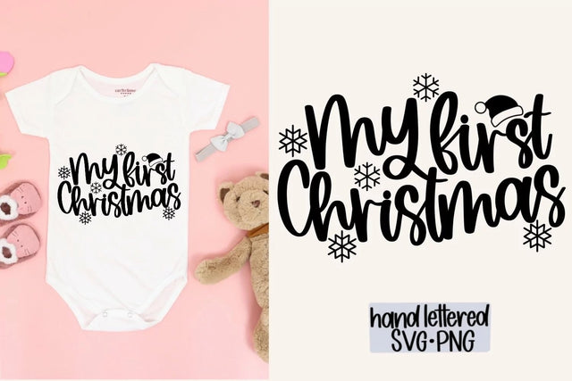 My first christmas SVG, Hand Lettered SVG SVG AnitaAlyiaLettering 