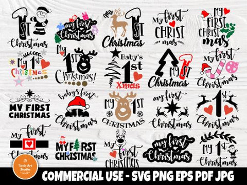 My first christmas SVG | Svg bundle | My 1st christmas | Christmas svg | Cricut and silhouette cut files | Cutting files | Svg designs SVG TonisArtStudio 