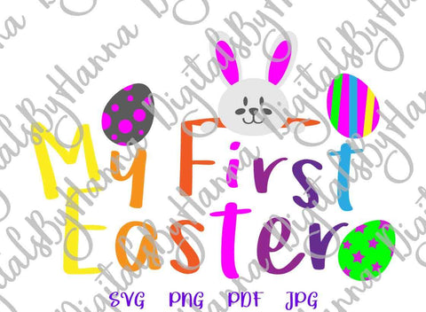 My First Easter Bunny Baby Print & Cut SVG Digitals by Hanna 