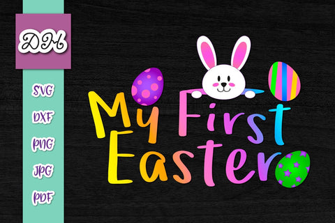 My First Easter Bunny Baby Print & Cut SVG Digitals by Hanna 
