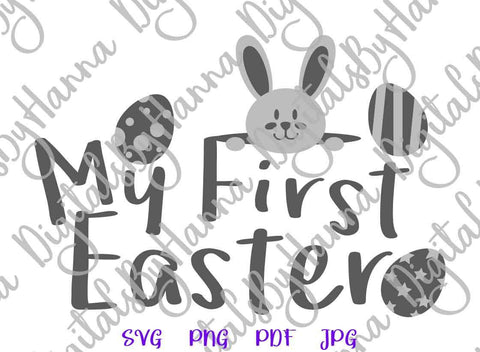 My First Easter Bunny Baby Print & Cut SVG Digitals by Hanna 