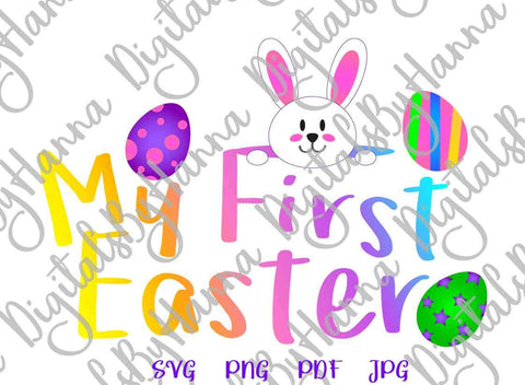 My First Easter Bunny Baby Print & Cut SVG Digitals by Hanna 