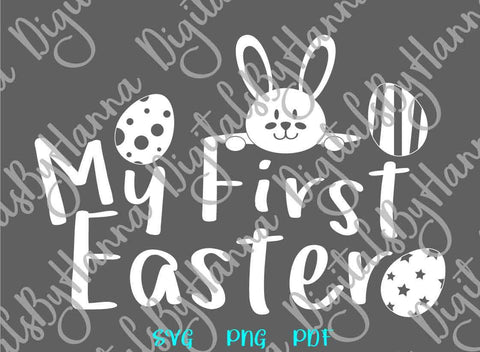 My First Easter Bunny Baby Print & Cut SVG Digitals by Hanna 