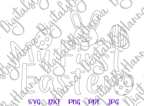 My First Easter Bunny Baby Print & Cut SVG Digitals by Hanna 
