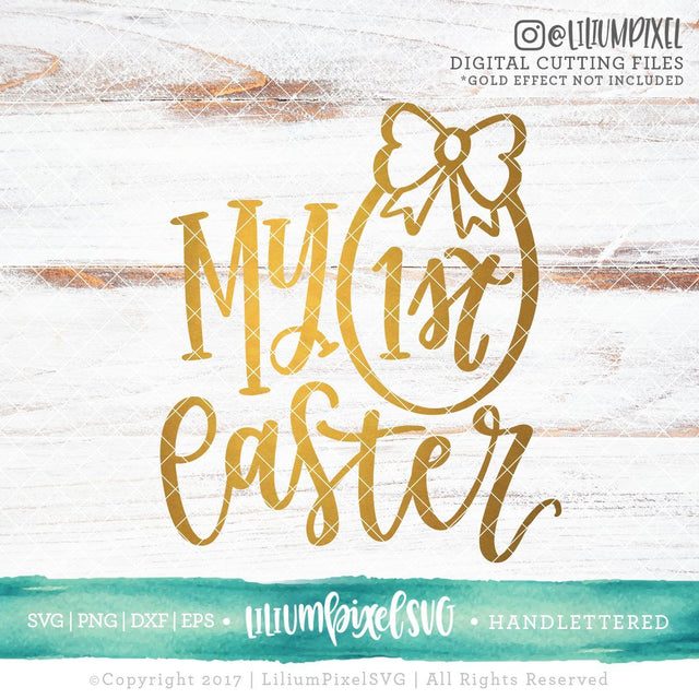 My First Easter - Egg with Bow SVG Lilium Pixel SVG 
