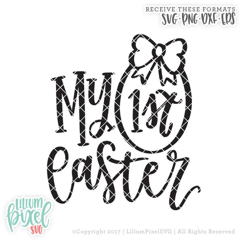 My First Easter - Egg with Bow SVG Lilium Pixel SVG 