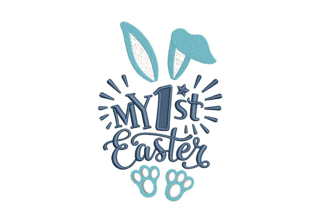 My First Easter Embroidery Design, My 1st Easter Bunny Boy Machine Embroidery File, 4 sizes, Instant Download Embroidery/Applique DESIGNS Nino Nadaraia 