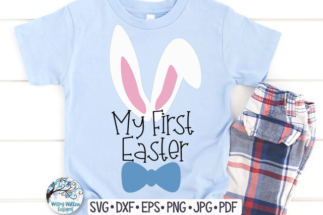 My First Easter SVG - Boy Bunny SVG Wispy Willow Designs 