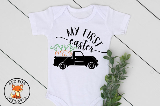 My First Easter SVG | Carrot Vintage Truck | SVG PNG DXF SVG RedFoxDesignsUS 