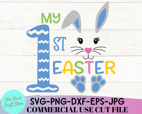 My First Easter SVG Cut File - Boy Easter Shirt - Boy Easter SVG SVG She Shed Craft Store 