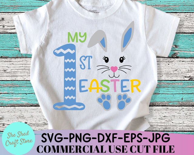 My First Easter SVG Cut File - Boy Easter Shirt - Boy Easter SVG SVG She Shed Craft Store 