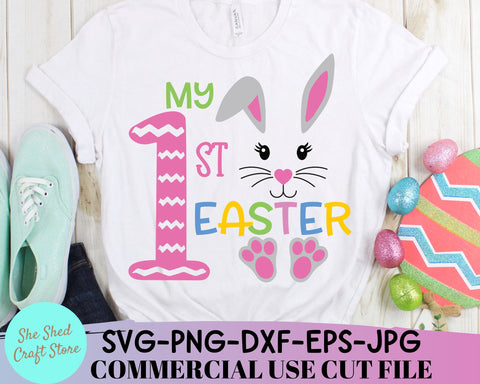 My First Easter SVG Cut File - Girl Easter Shirt Design SVG She Shed Craft Store 