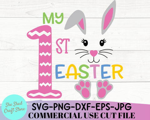 My First Easter SVG Cut File - Girl Easter Shirt Design SVG She Shed Craft Store 