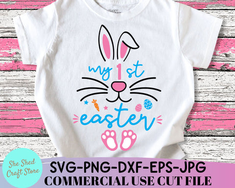 My First Easter SVG Cut File - Girl Easter Shirt - Girl Easter SVG SVG She Shed Craft Store 