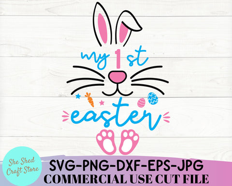 My First Easter SVG Cut File - Girl Easter Shirt - Girl Easter SVG SVG She Shed Craft Store 