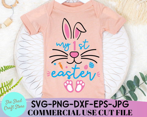 My First Easter SVG Cut File - Girl Easter Shirt - Girl Easter SVG SVG She Shed Craft Store 