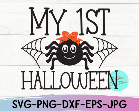My First Halloween, Baby Girl Halloween Svg, Halloween Shirt Svg, Trick or Treat Svg SVG She Shed Craft Store 