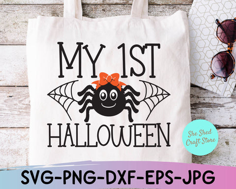 My First Halloween, Baby Girl Halloween Svg, Halloween Shirt Svg, Trick or Treat Svg SVG She Shed Craft Store 