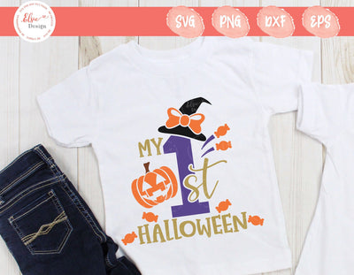 My First Halloween - Bow Version - SVG, PNG, DXF, EPS SVG Elsie Loves Design 