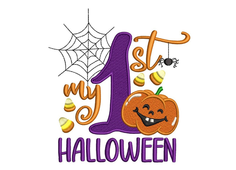 My First Halloween Embroidery Design, 3 sizes, Instant Download Embroidery/Applique DESIGNS Nino Nadaraia 