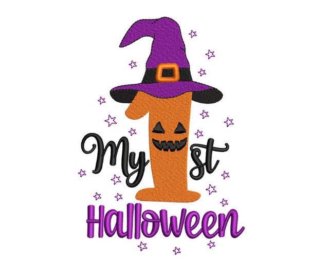 My First Halloween Embroidery Design, 4 sizes, Instant Download Embroidery/Applique DESIGNS Nino Nadaraia 