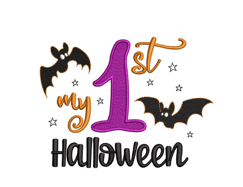 My First Halloween Embroidery Design, 5 sizes, Instant Download Embroidery/Applique DESIGNS Nino Nadaraia 
