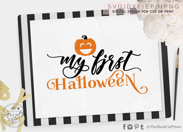 My first Halloween | Pumpkin cut file SVG TheBlackCatPrints 