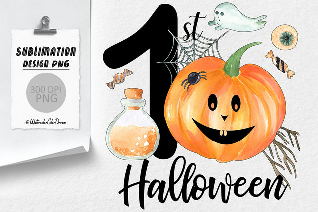 My First Halloween Sublimation WatercolorColorDream 