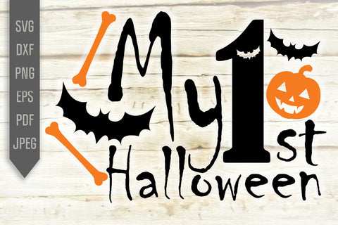 My First Halloween Svg. Cut Files For First Halloween Onesie, Bib, Bodysuit, Shirt For Boy, Girl, Kid, Toddler, Child. Cricut, Silhouette. SVG Mint And Beer Creations 