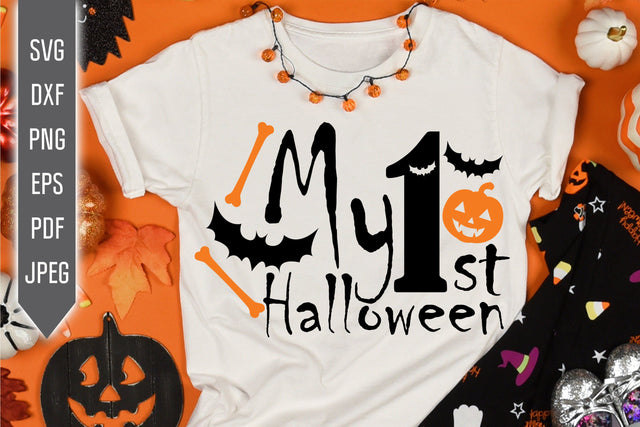 My First Halloween Svg. Cut Files For First Halloween Onesie, Bib, Bodysuit, Shirt For Boy, Girl, Kid, Toddler, Child. Cricut, Silhouette. SVG Mint And Beer Creations 