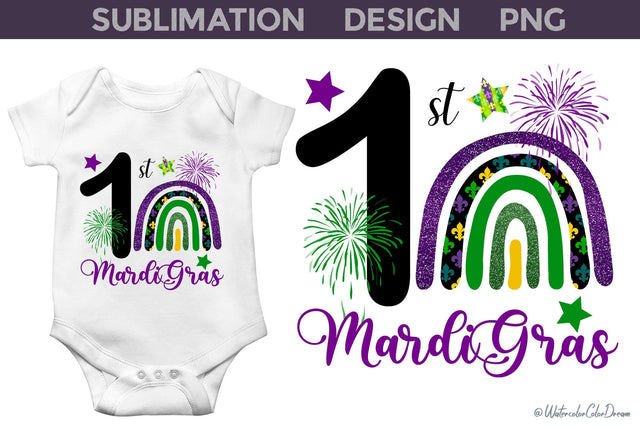 My First Mardi Gras Sublimation WatercolorColorDream 
