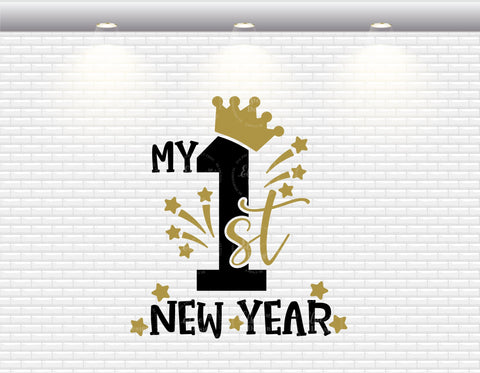 My First New Year - Crown - SVG, PNG, DXF, EPS SVG Elsie Loves Design 