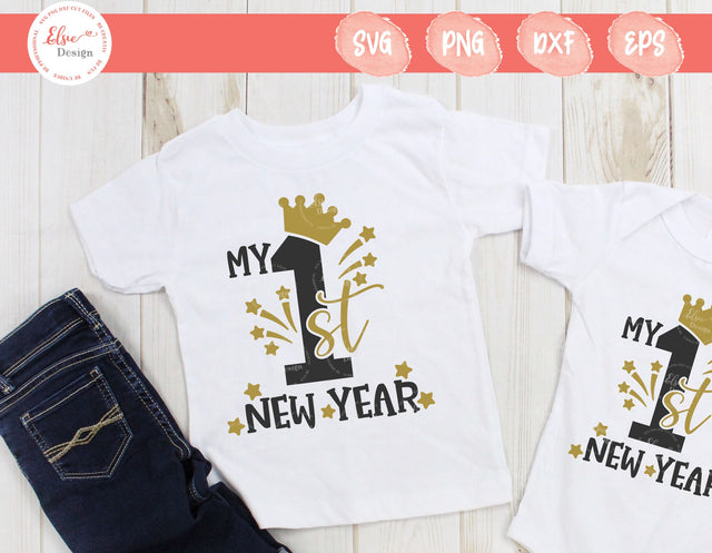 My First New Year - Crown - SVG, PNG, DXF, EPS SVG Elsie Loves Design 