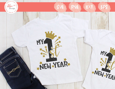 My First New Year - Crown - SVG, PNG, DXF, EPS SVG Elsie Loves Design 