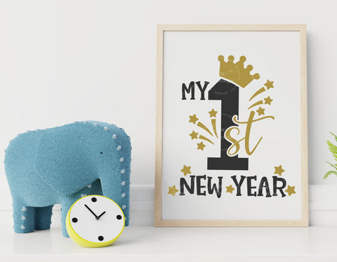 My First New Year - Crown - SVG, PNG, DXF, EPS SVG Elsie Loves Design 